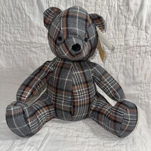 Morgan Cute Plaid Bear Door Stopper
